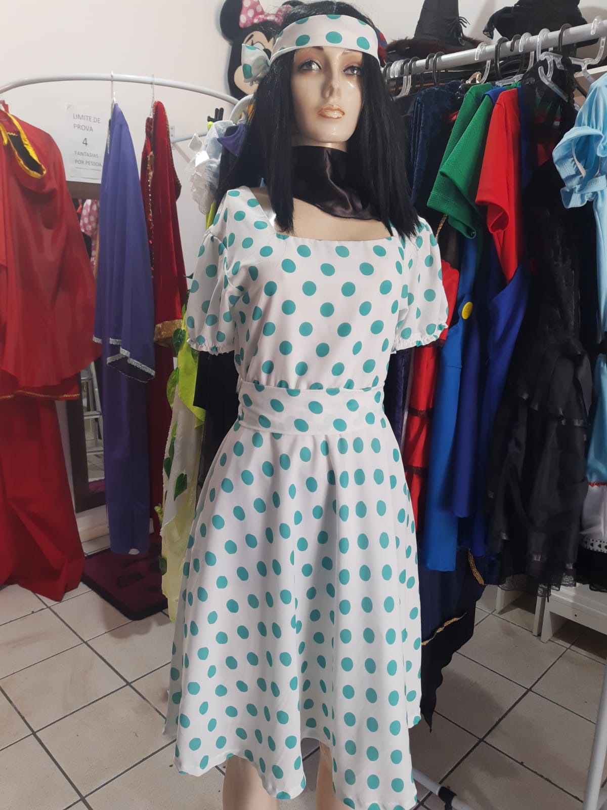 Vintage Verde Poá Anos 60